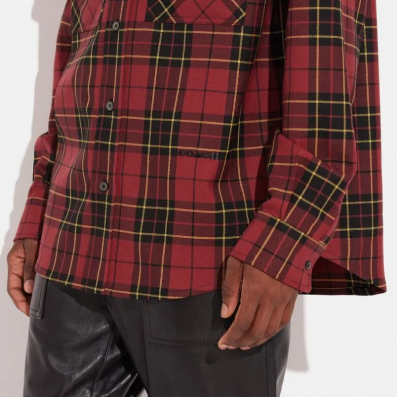 COACH Shirts Men Red-3