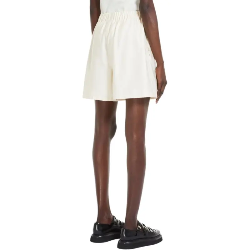 MaxMara Piadena Collection Cotton Shorts With Monogram Embroidery Casual Shorts Women's White-4