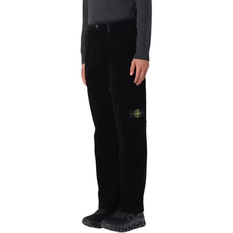STONE ISLAND Logo Patch Corduroy Trousers-3