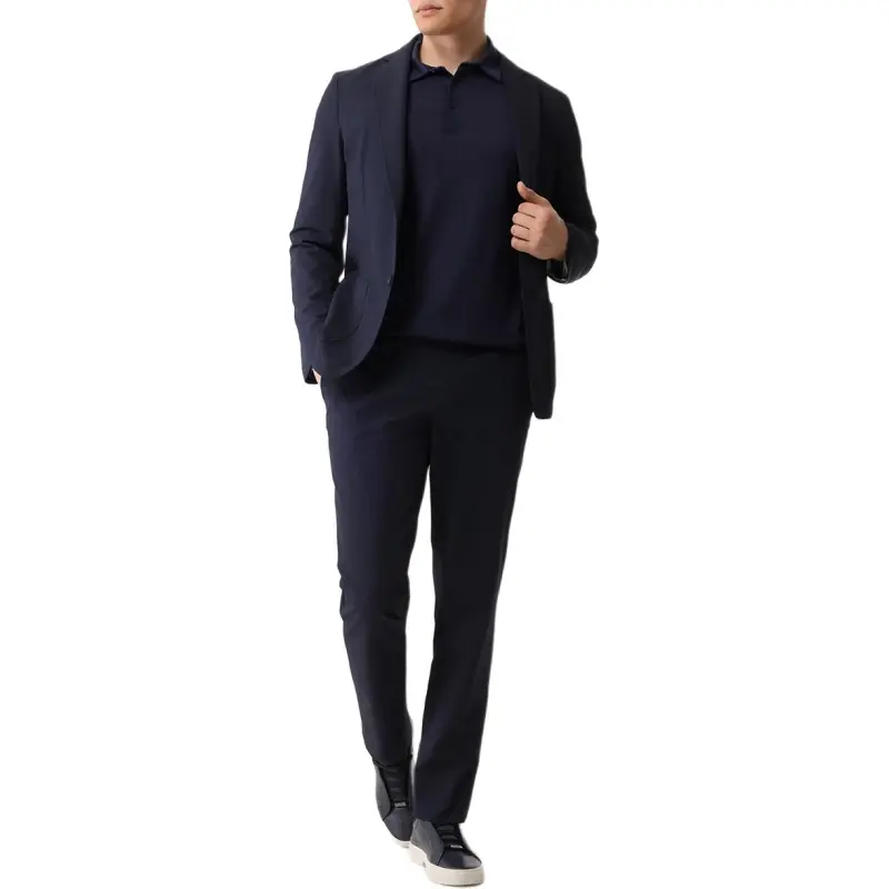 HUGO BOSS Slim Fit Jacket In Wrinkle Resistant Jackets & Coats Men's Dark Blue-1