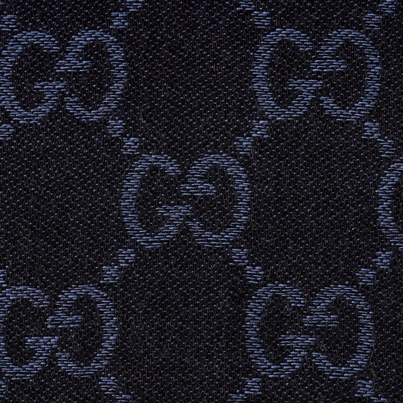 GUCCI Wool Knit Scarves Women's Blue Black-1