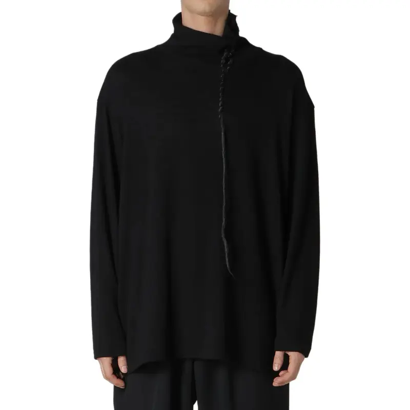 Yohji Yamamoto Whipstitch-Trim Fine Knit Jumper-4