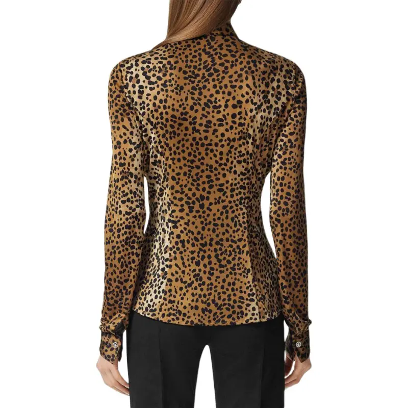 VERSACE Leopard Printed Long Sleeved Shirt-3