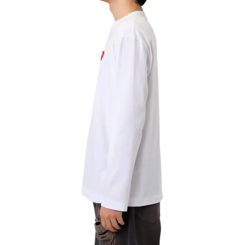 CDG Play T Shirts Unisex White-3
