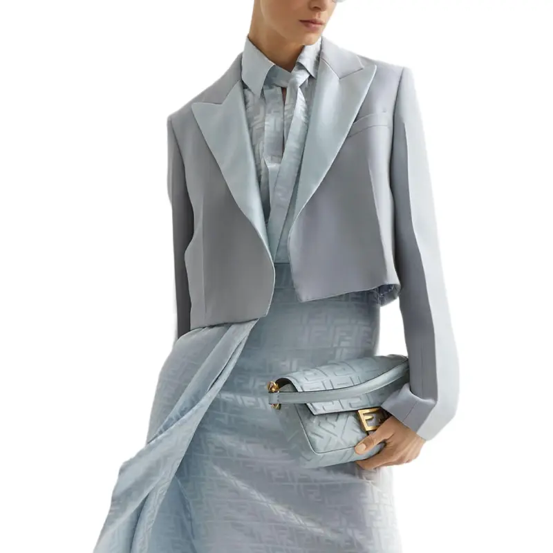 FENDI All Over Ff Printed V Neck Satin Shirt-2