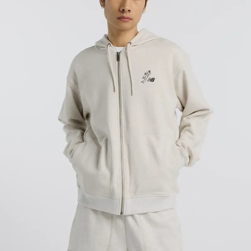 New Balance Shogo Otsuka Baseball Jacket Unisex Oat Heather-2