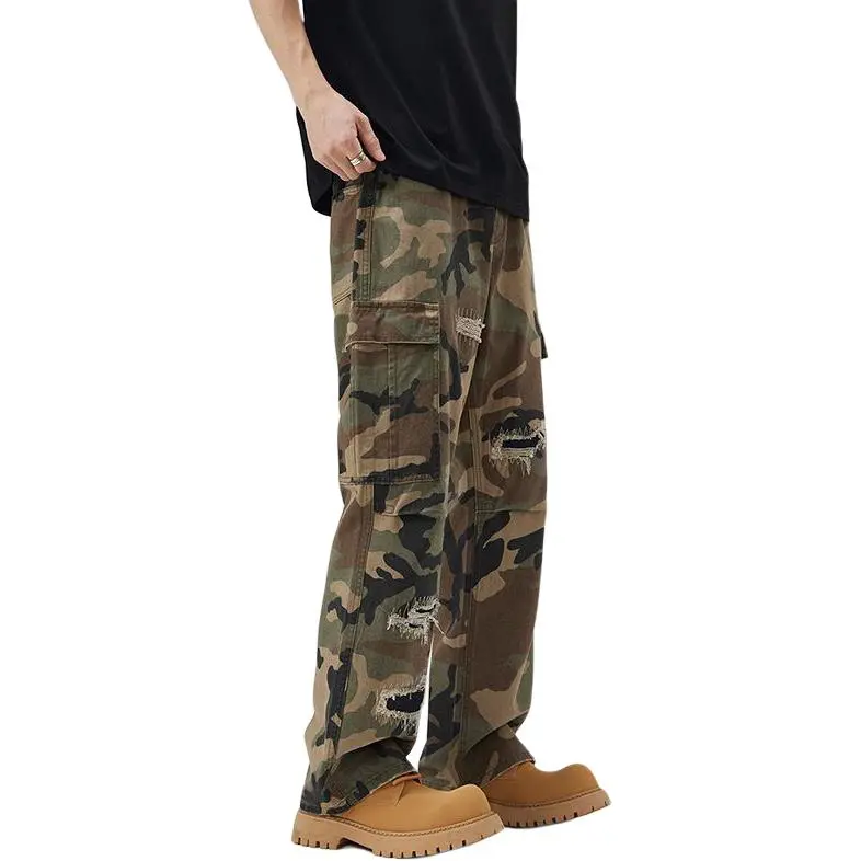 TESTUNG Trendy Jeans Unisex Camouflage Style-8