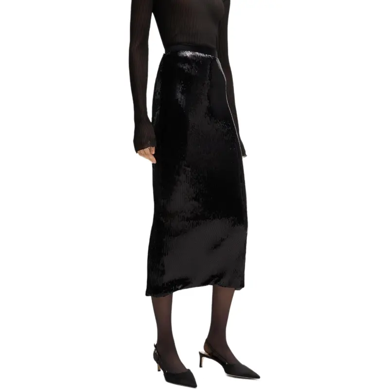 HUGO BOSS Casual Long Skirt Women's Black-3