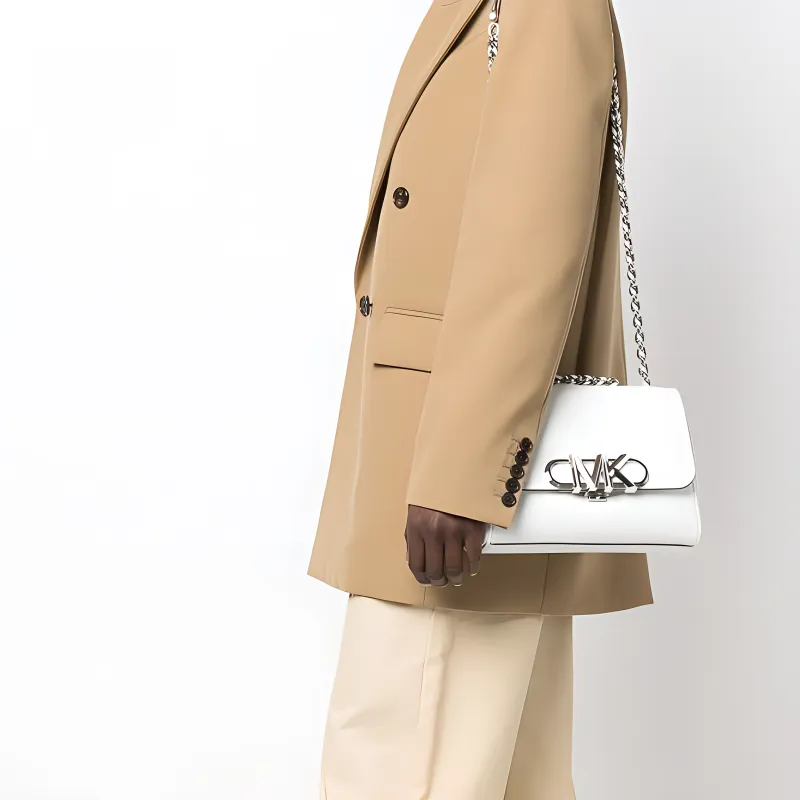 MICHAEL KORS PARKER Leather Crossbody Bag Shoulder Bag Women's White-4