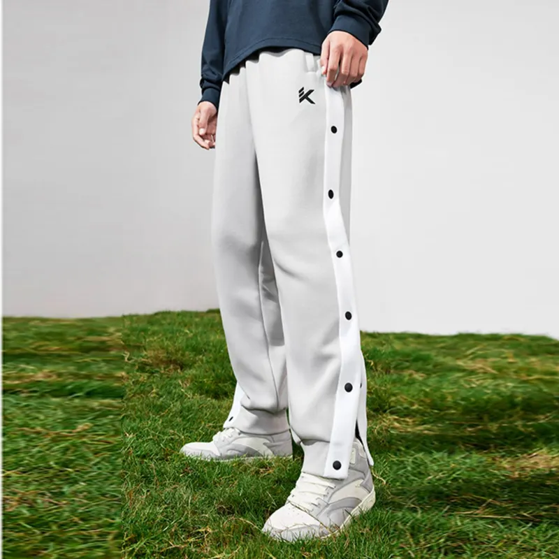 Anta Basketball Collection SS23 Knitted Sports Pants Unisex Cloud Gray-3