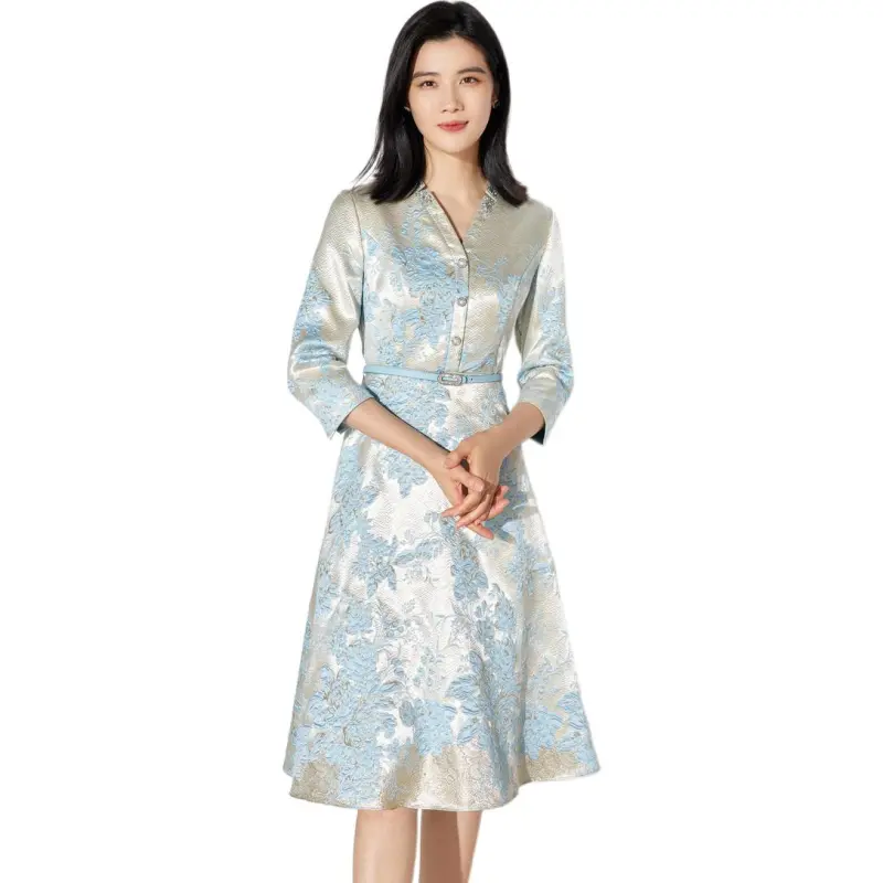 BBLLUUEE Long Sleeved Dress Women's Moonlight Blue-4