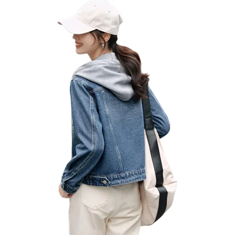 Mo Han Yi Mei Denim Jacket Women's Denim Blue-4