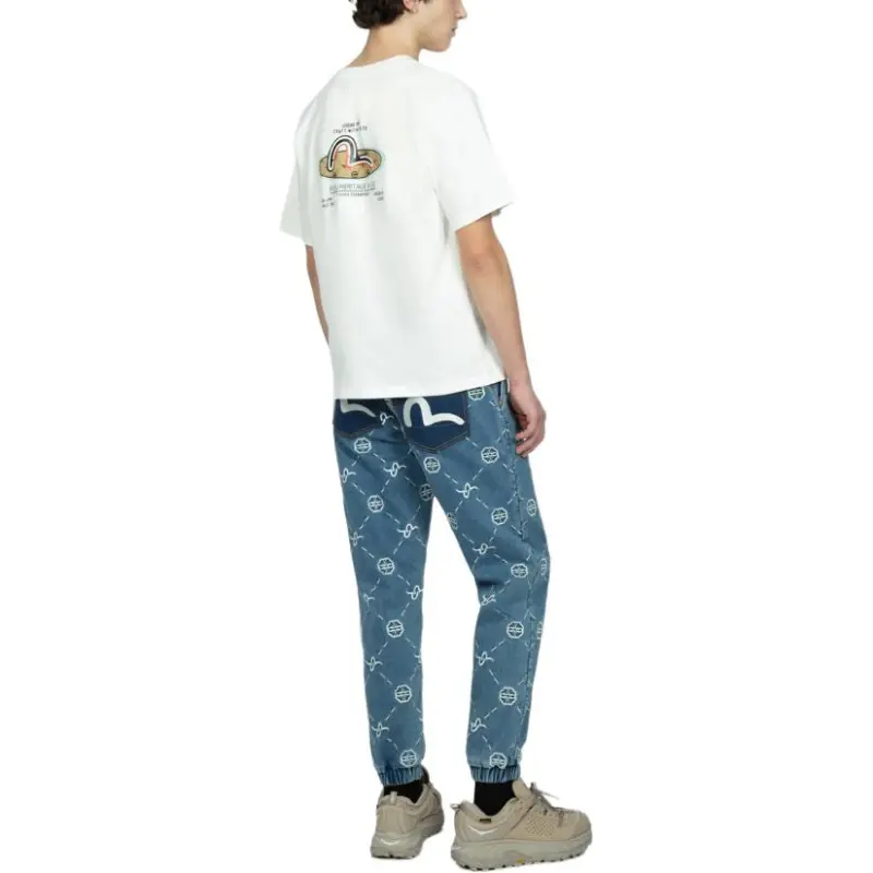 EVISU Logo print Cotton T shirt-4