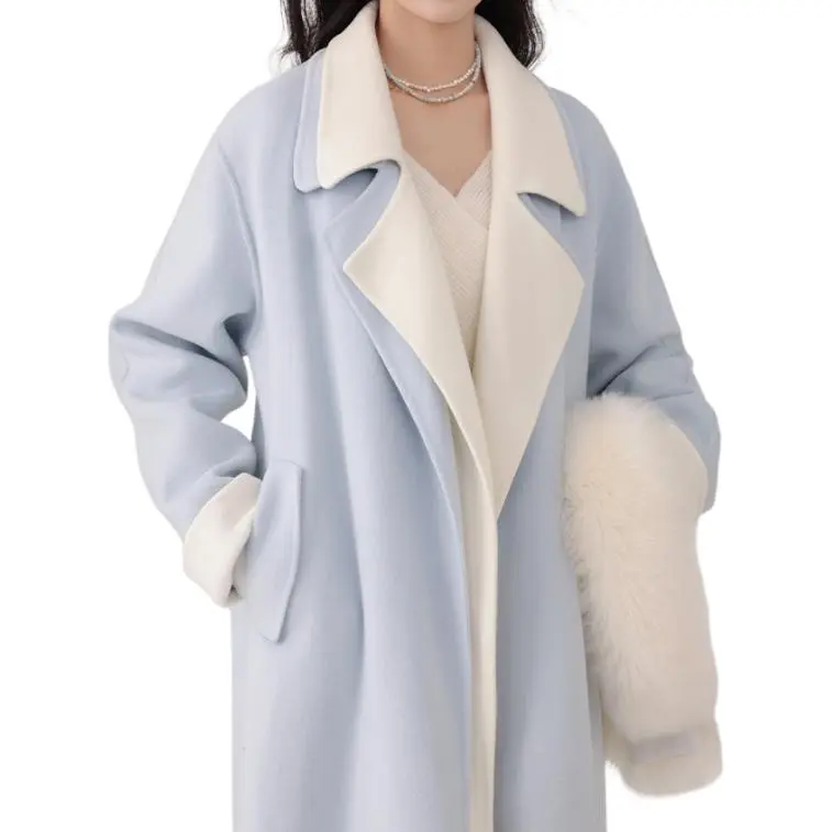 Alxnan Coats Women's Sky Blue-3