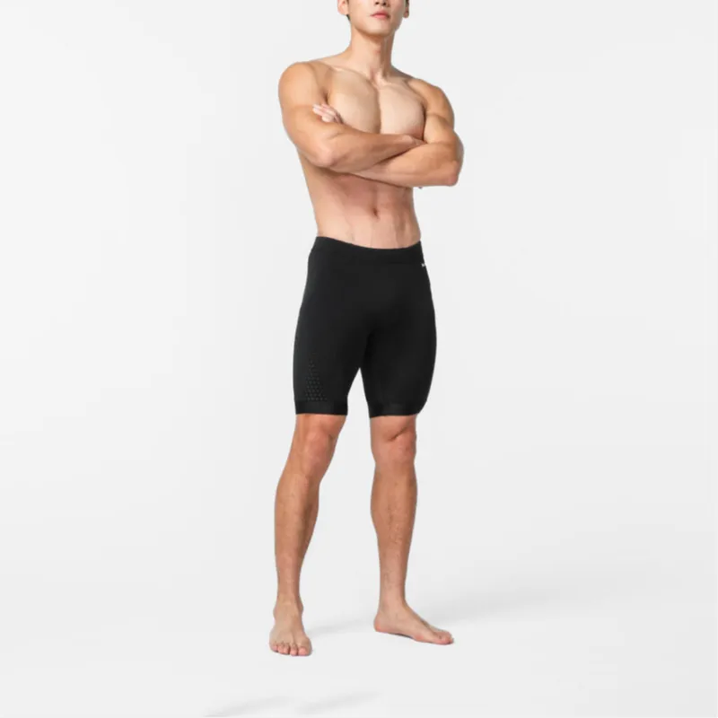 DECATHLON Fiti Black Hexagon Swimming Shorts Men's Black-4