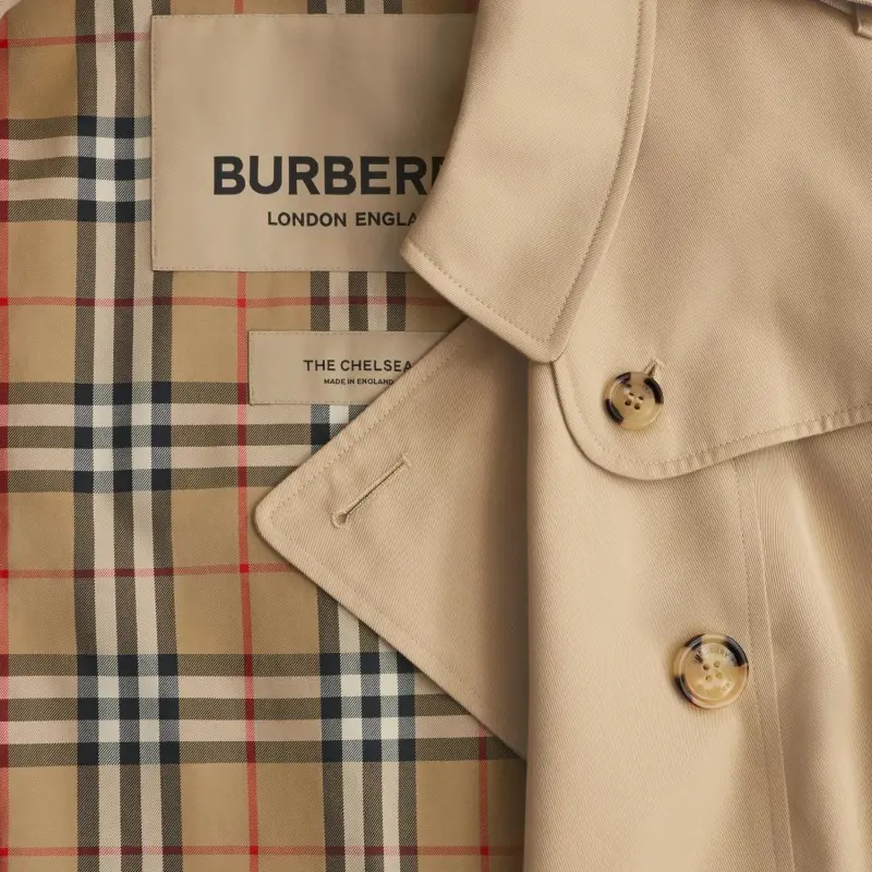 Burberry Short Kensington Heritage Cotton Trench Coat-8