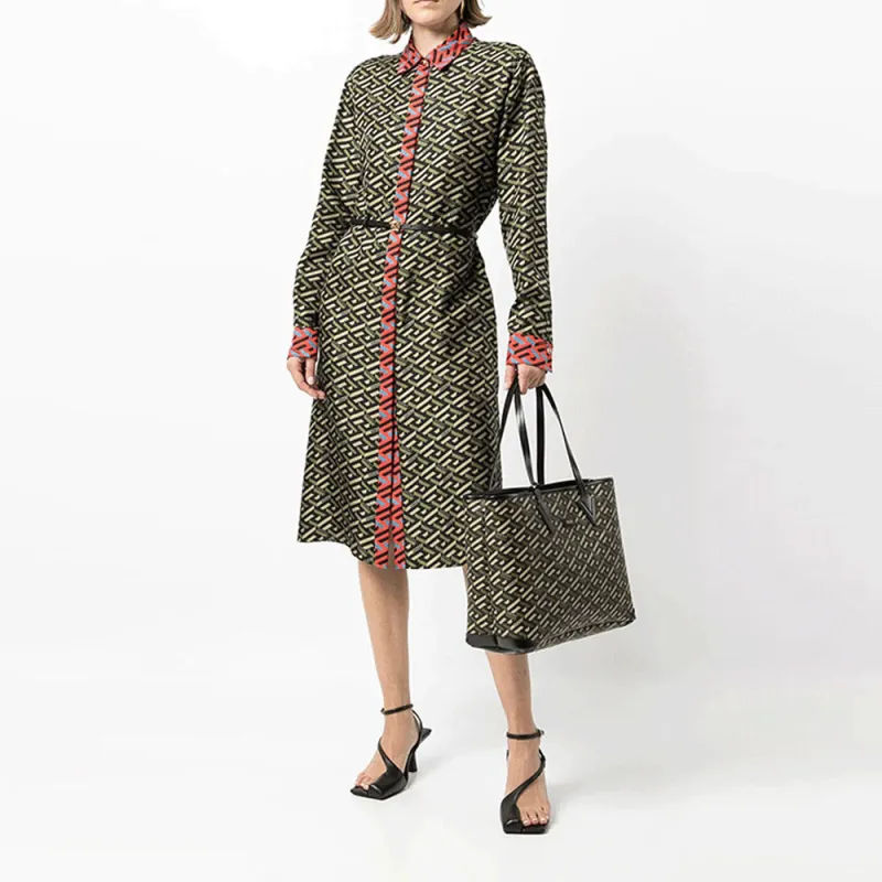 VERSACE Long-Sleeved Dresses Women's Green-1