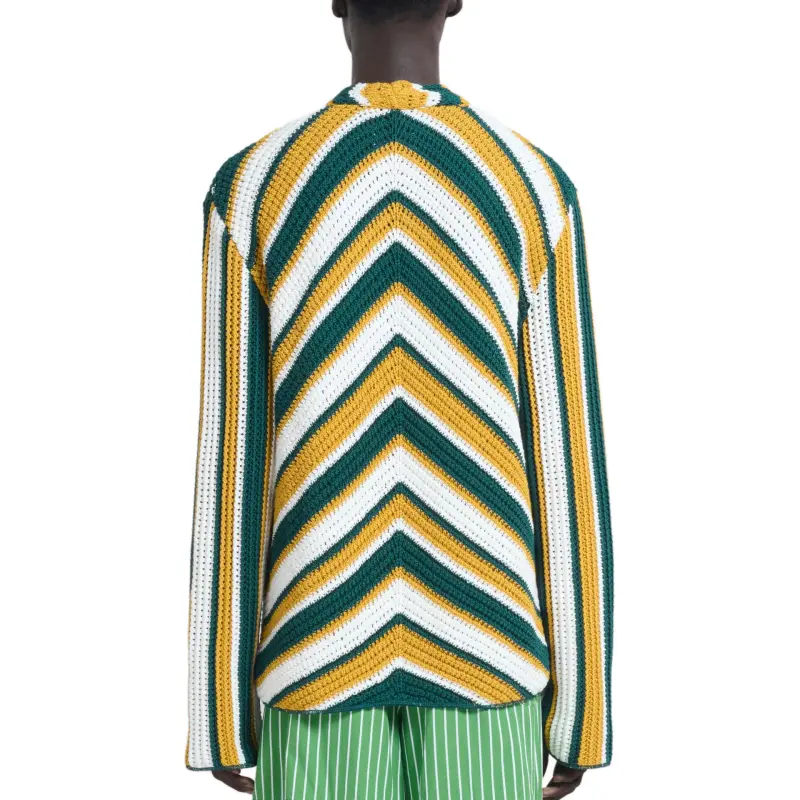 MARNI Chevron Patterned Crochet Cardigan-3