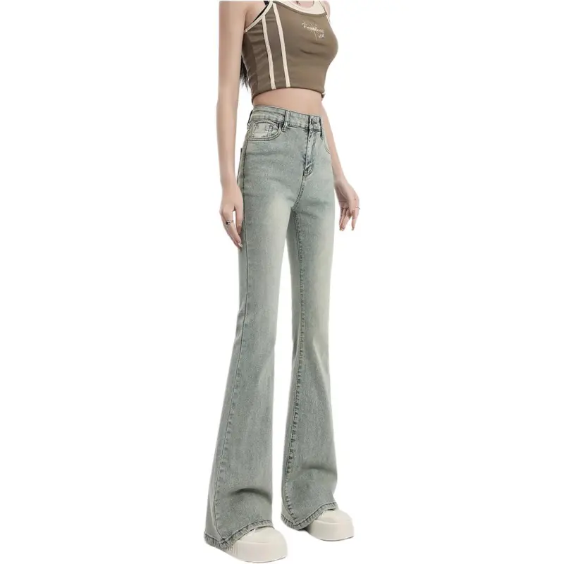 YINLEI Jeans Women's Yellow-5