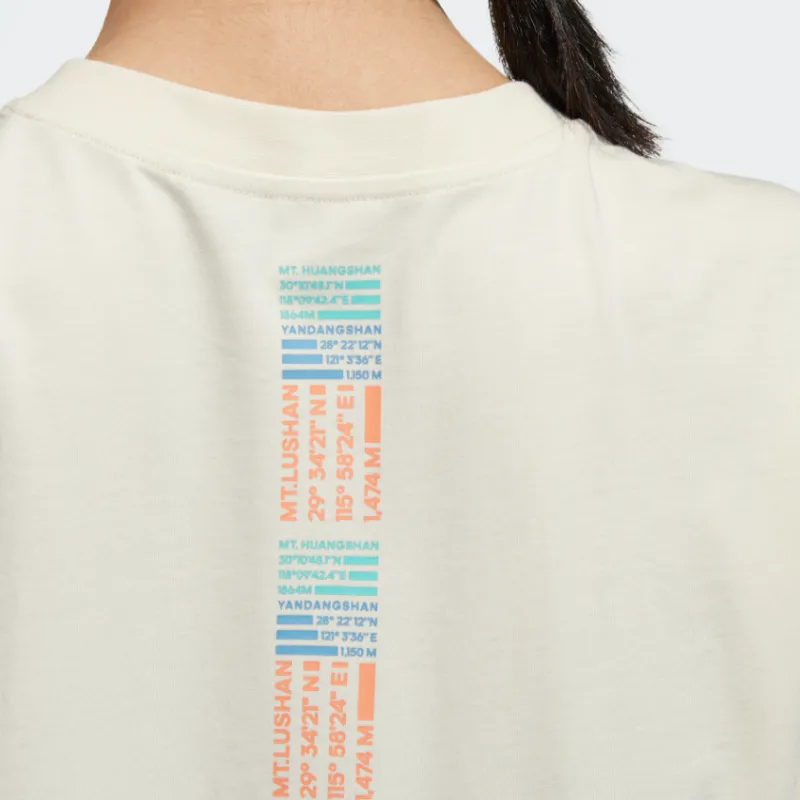 adidas Women'ss Crewneck Peaks Short-Sleeve T-Shirt Beige-4