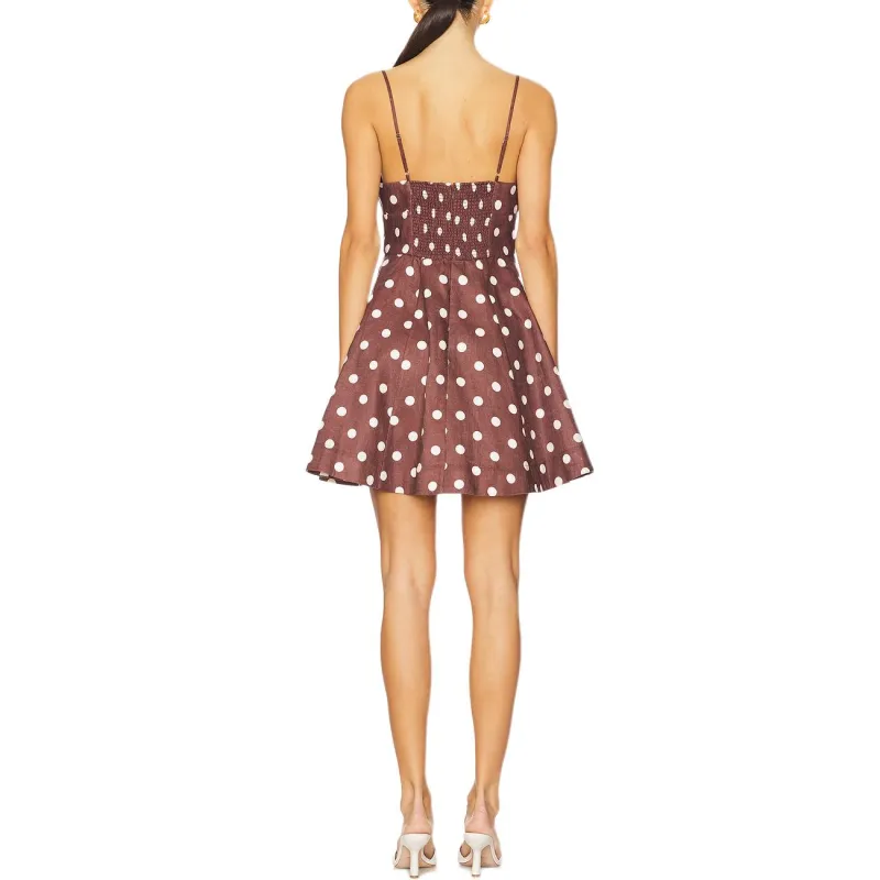 Zimmermann Polka Dot Printed Flared Sleeveless Dress-3