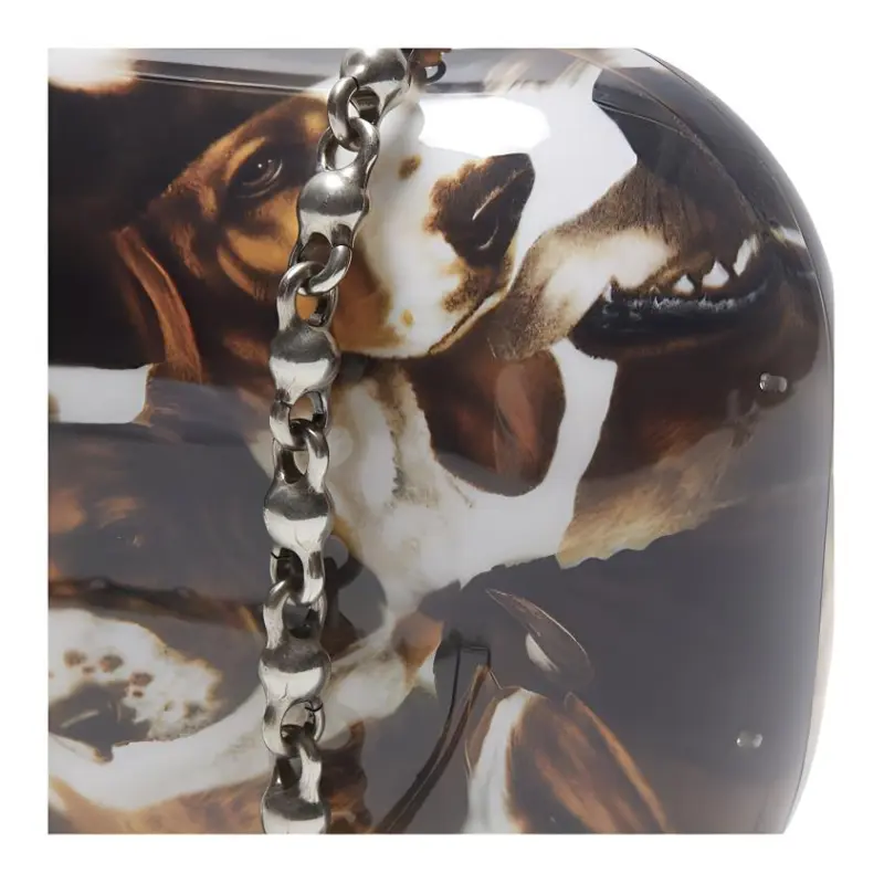 Acne Studios Per B Sundberg Collaboration Acrylic One Shoulder Crossbody Clutch Women's Cognac Brown-3
