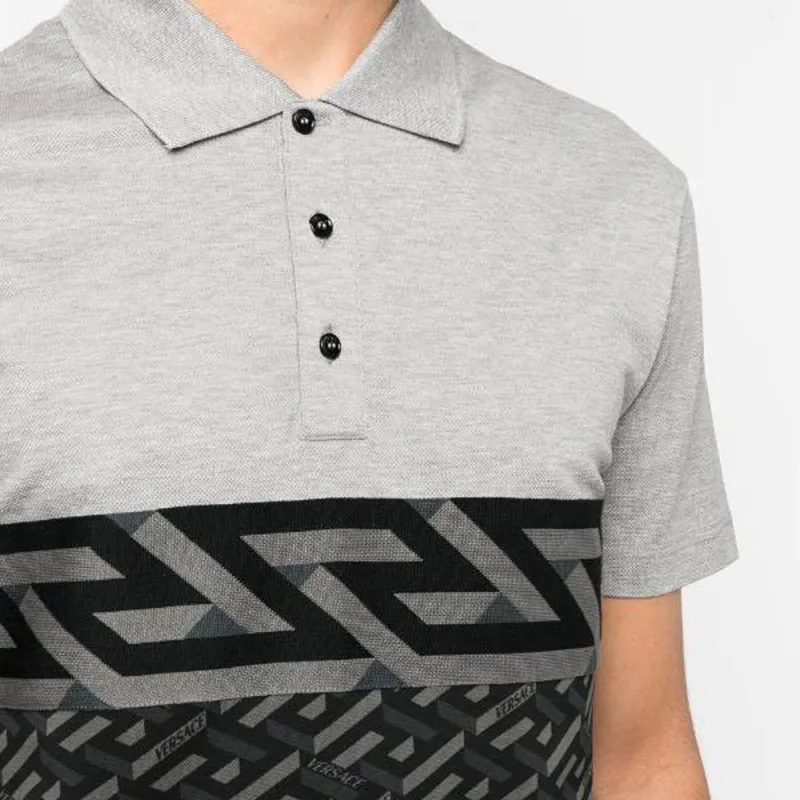 VERSACE Polo Shirts Men Black Gray Color-4