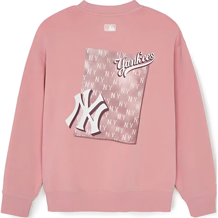 MLB MONOGRAM New York Yankees Sweatshirt Unisex Hemp Pink-1