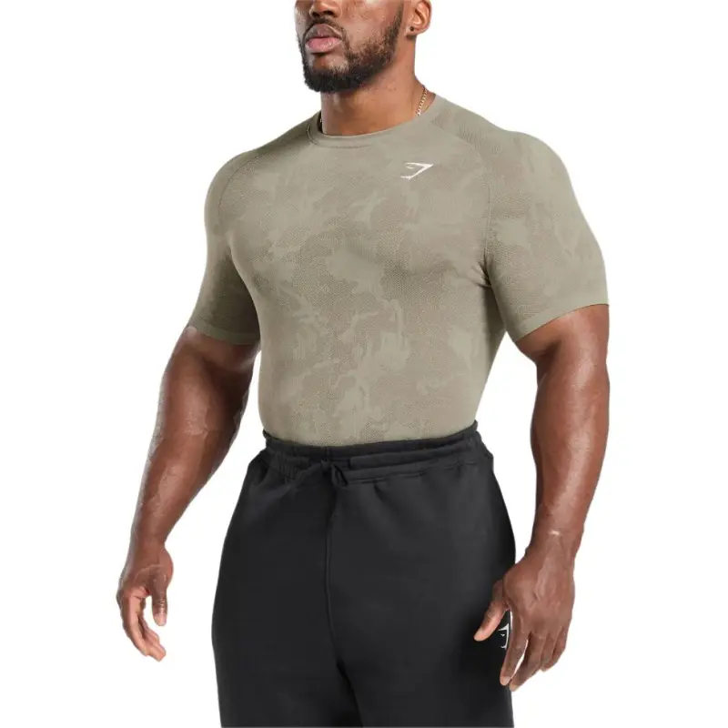 GYMSHARK T Shirt Men's Camouflage Brown-2