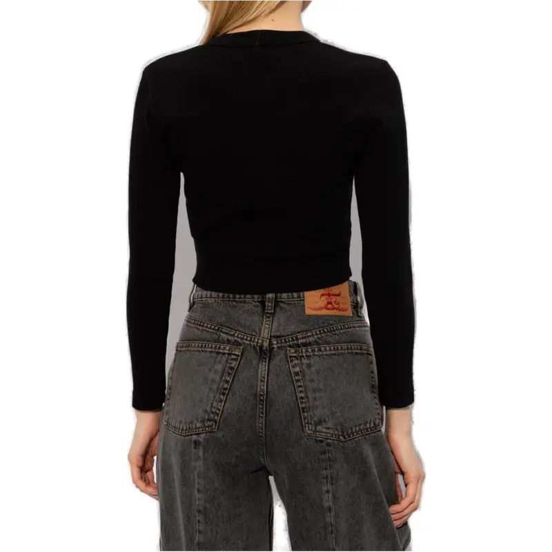 Alexander Wang Long embossed Cropped Cardigan-4