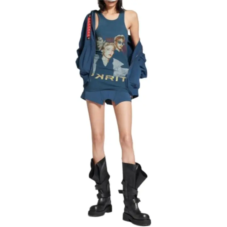 Balenciaga Tank Top Regular Fit Women's Dark Blue-3