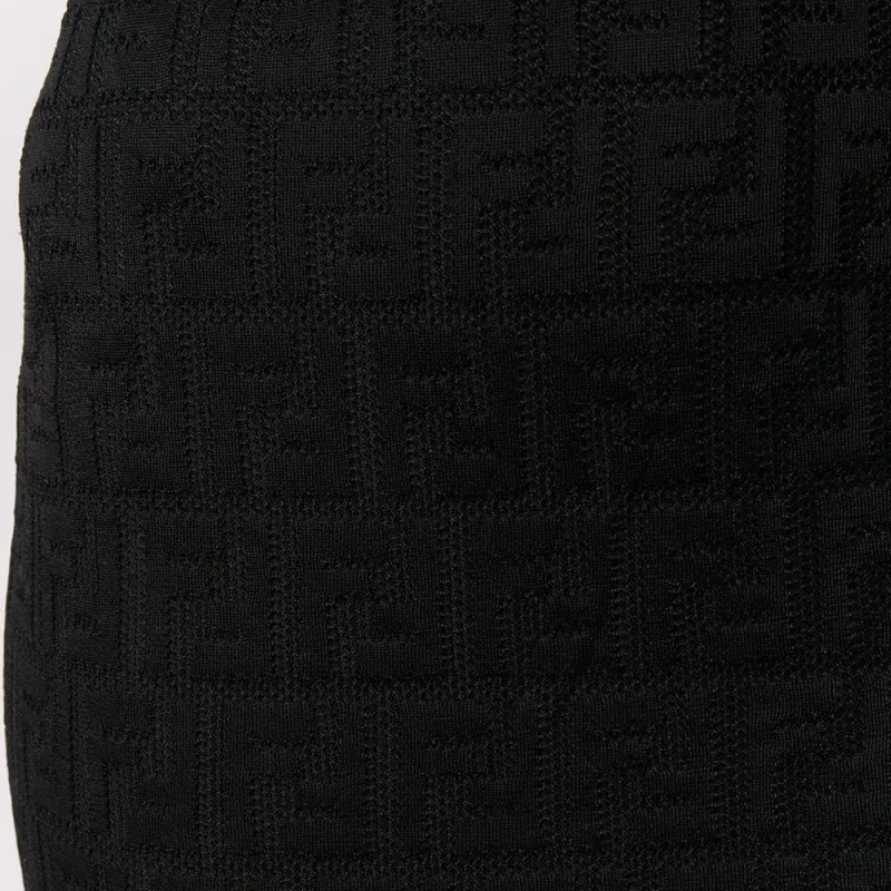 FENDI FW21 Knit Long Skirts Women's Black-4