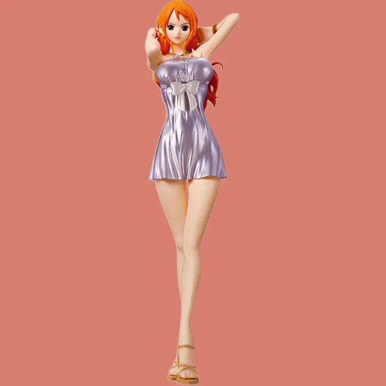 BANPRESTO Nami Glass Factory Sparkling Charm One Piece Violet Metallic Ver. Special Ver. Bonus Gifts 25cm-4