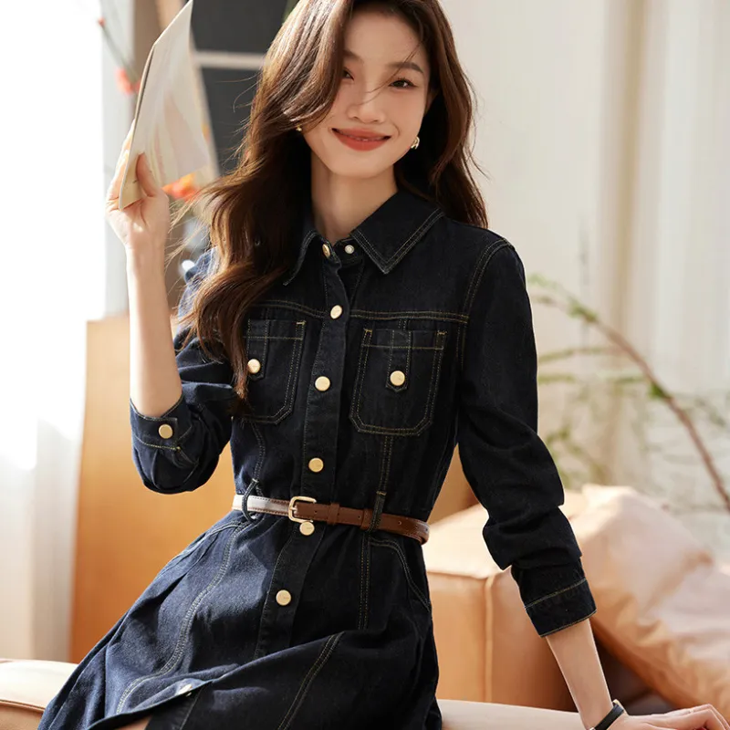 Mo Han Yi Mei Long Sleeved Dress Women's-2