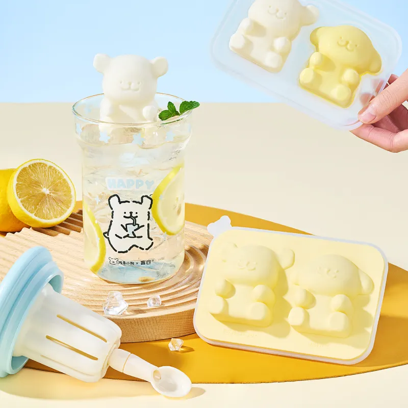 YANCANG x Line Puppies Cartoon Style Summer Practical Water Cup Glass Straw Cup Handheld Fan Ice Mat Set-0