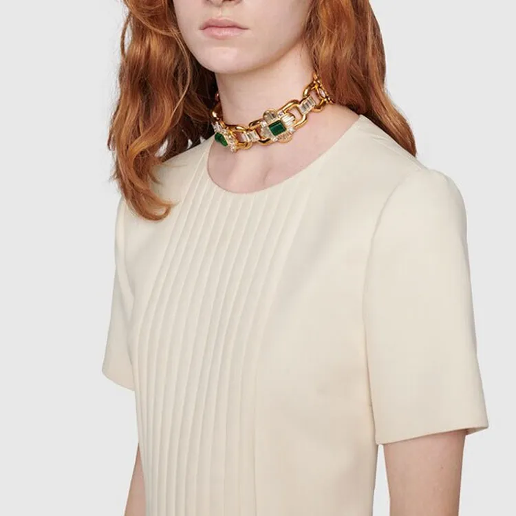 GUCCI SS22 Short Sleeved Dresses Women's Ivory White-5