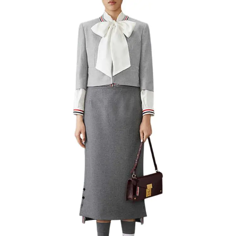 THOM BROWNE Flannel Cropped Jacket-3