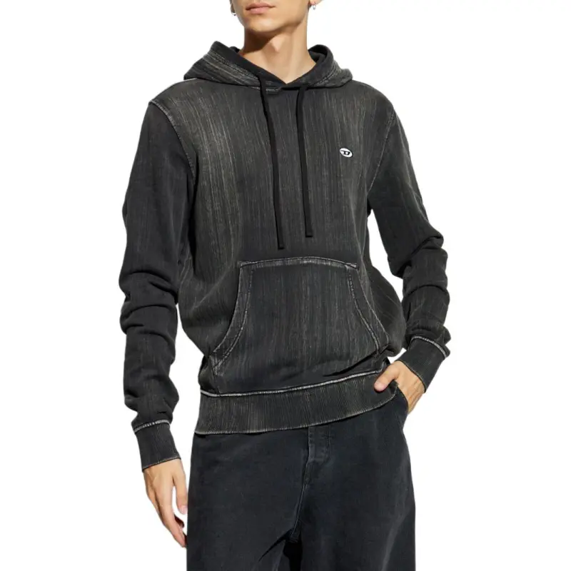 DIESEL Logo Patch Drawstring Hoodie-3
