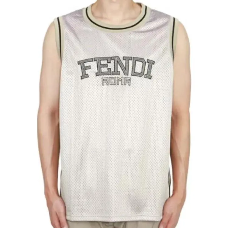 FENDI Tank Tops Men Gray-3