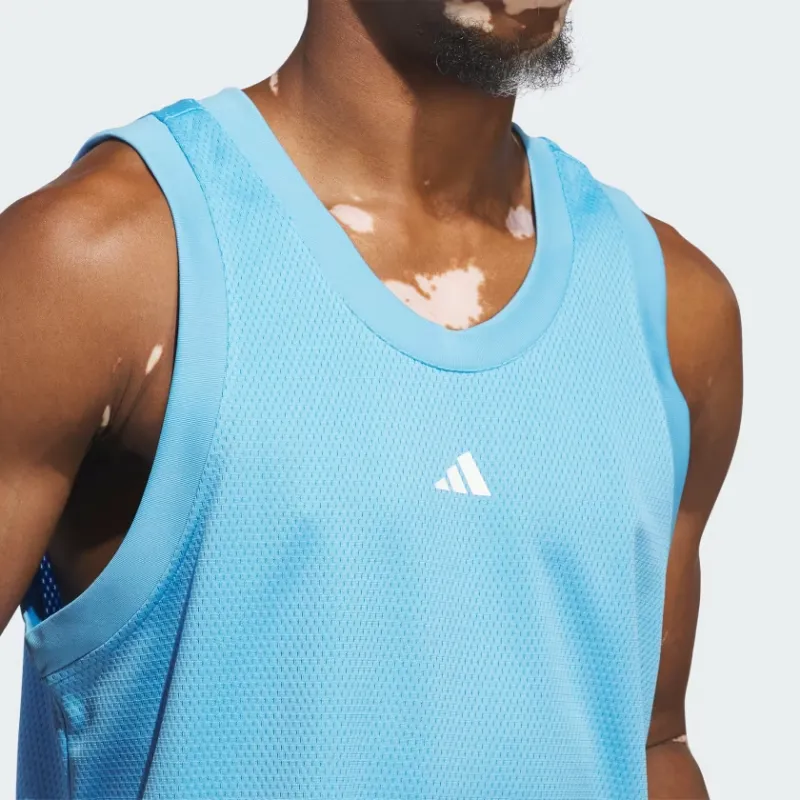 Adidas Clothing Basketball Legends Tank Top Basketball Jersey Men's Blue-4
