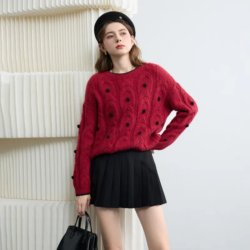 3COLOUR Knitwear Women's Rose Red-2