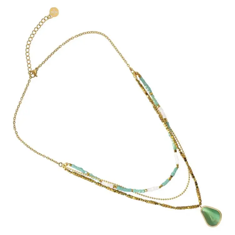 ANARTXY Crystal Necklaces Women's Red/Green-4