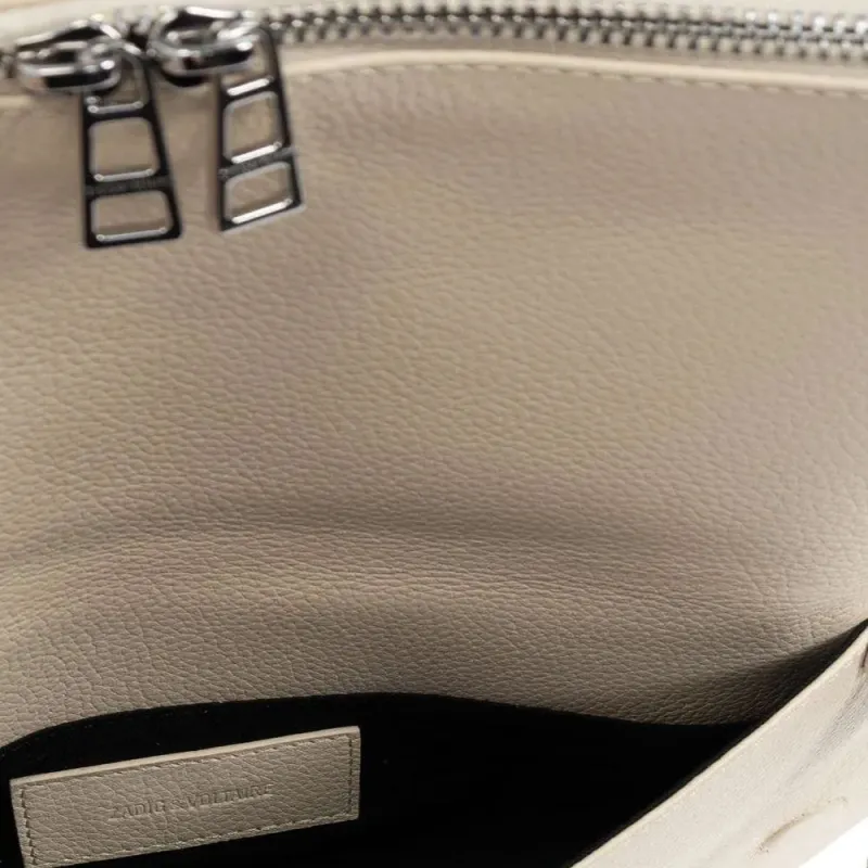 Zadig & Voltaire Cow Leather Crossbody Bag Women's Beige-3