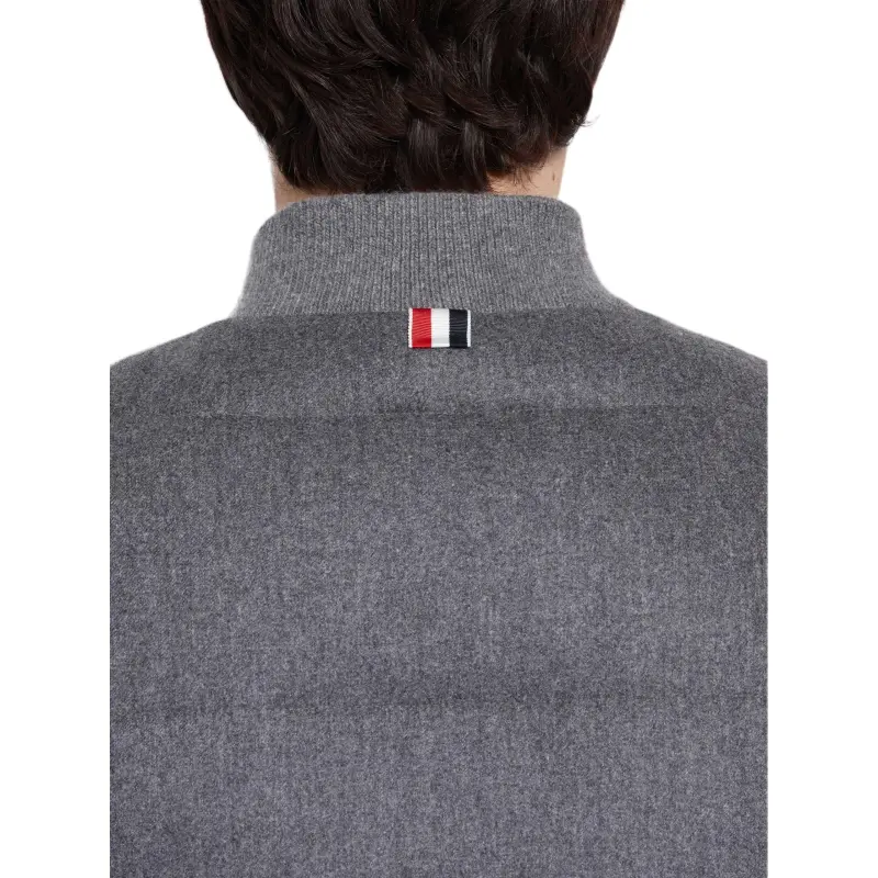 THOM BROWNE 4 Bar Down filled Flannel Gilet-1