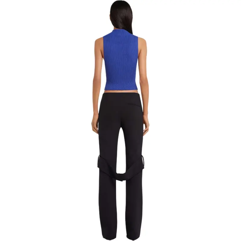 COURREGES Mockneck Light Rib Top 'Sapphire'-3