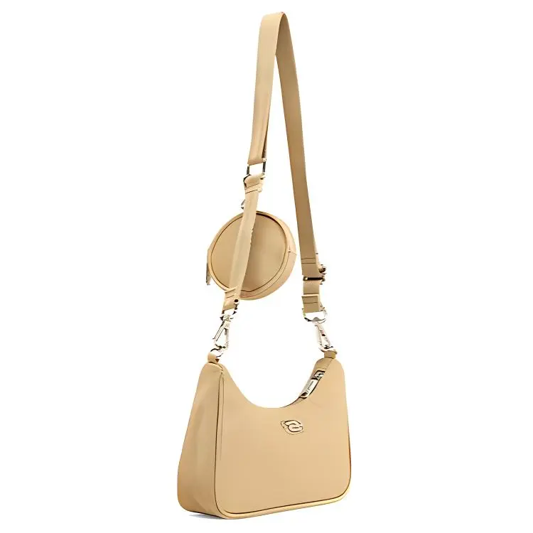 Skechers LeSportsac Collaboration Fabric Shoulder Bag, Crossbody Bag Regular Unisex Beige Umber-1