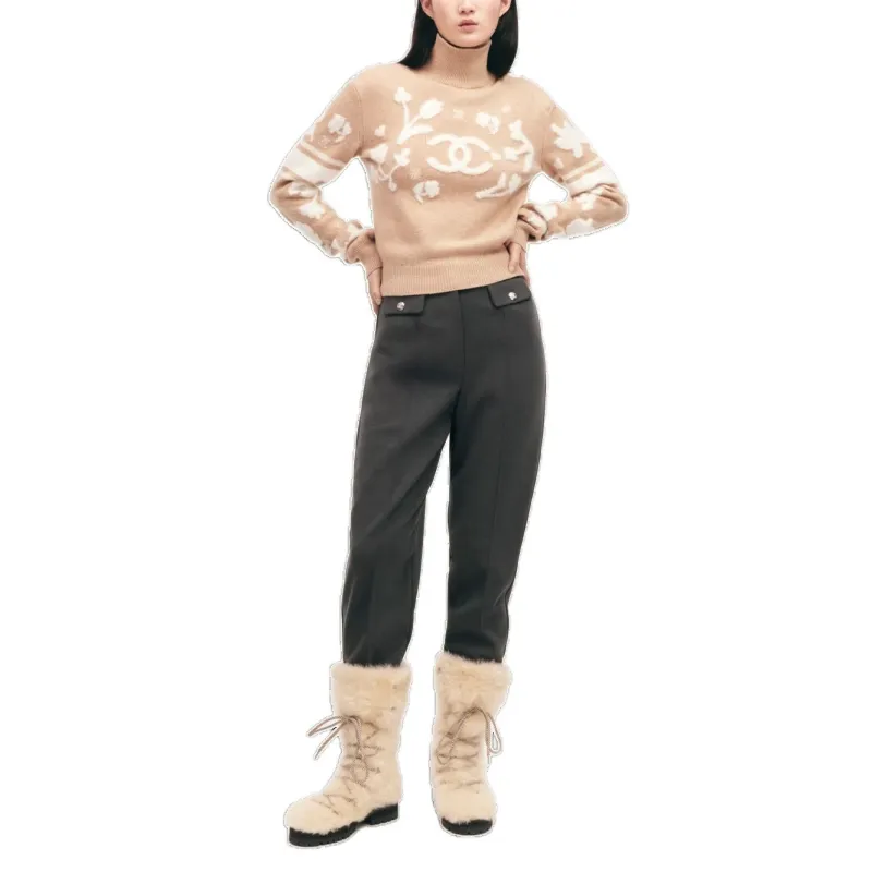 CHANEL NEIGE Ski Series 24 Fall And Winter Cashmere Sweater Women's Beige-2