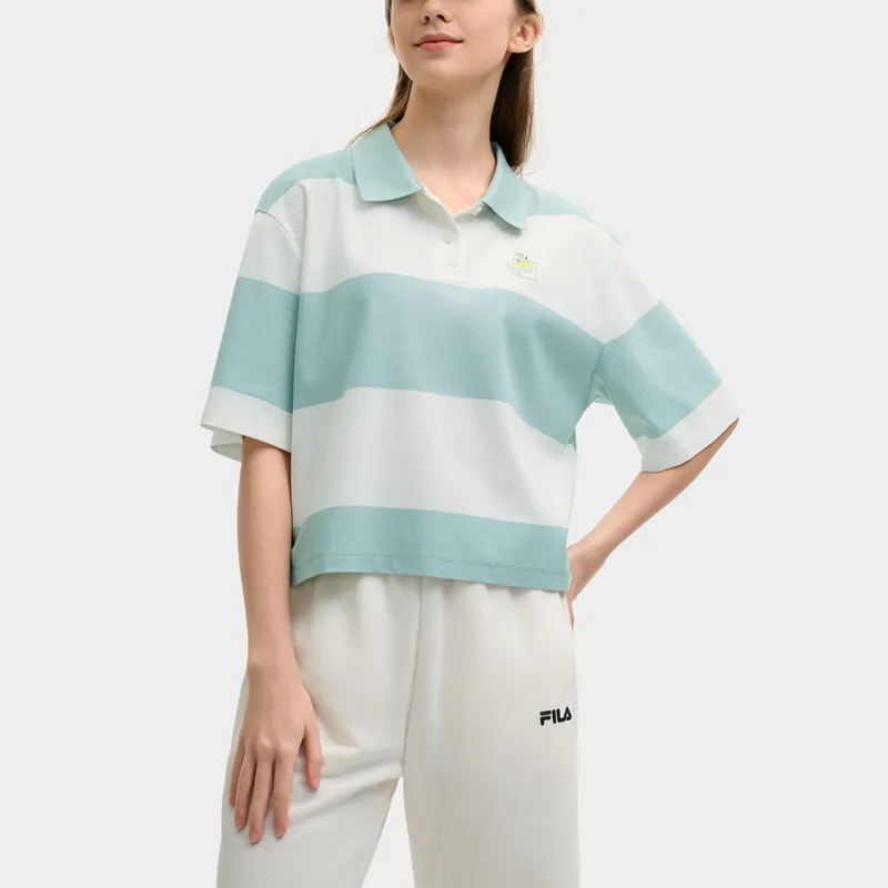 FILA x MAISON KITSUNE ORIGINALE Polo Shirt Women's Fruit Gray Green GN-3