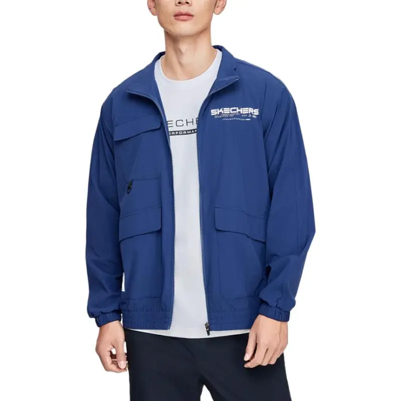 Skechers Basic Sports Series Jackets Coats Men's Marine Preppy-2