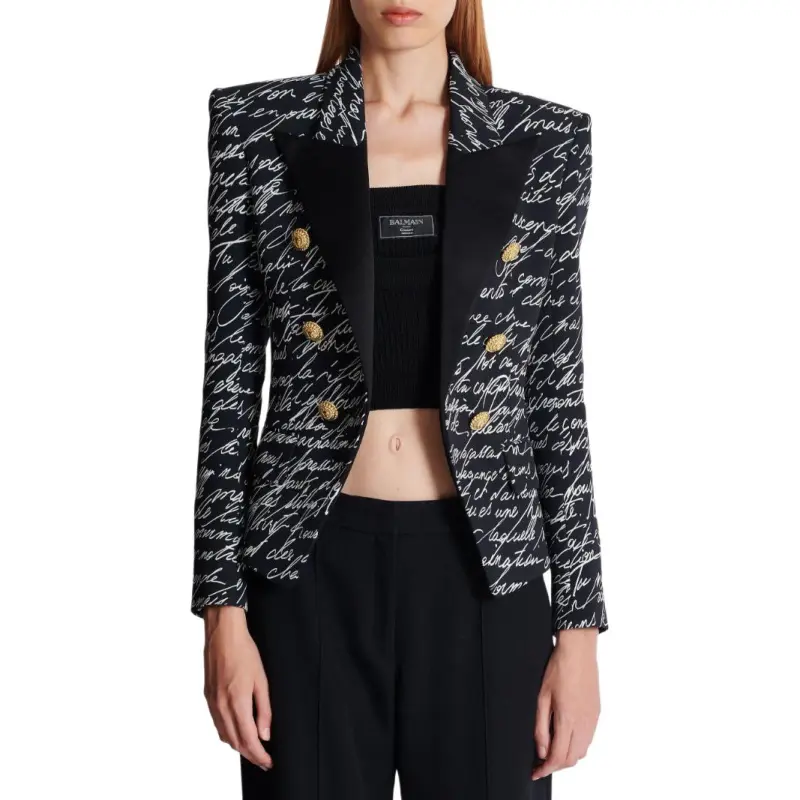 BALMAIN Monogram Button Detailed Blazer-1